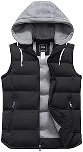 ZSHOW Men's Puffer Vest Removable Hooded Vest Outdoor Winter Vest Zshow