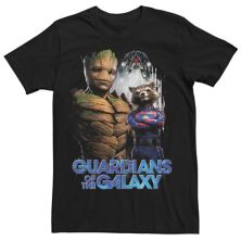 Мужская футболка с графическим плакатом и плакатом «Marvel Guardians Of The Galaxy Groot & Rocket Raccoon» Marvel