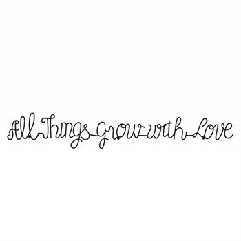 Lavish Home Metal "All Things Grow With Love" Cursive Cutout Sign Wall Decor Lavish Home