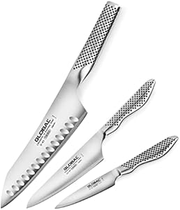 Global Knife Set with Asian Chef’s, Prep and Paring Knives – Stainless Steel, 3 Piece Global