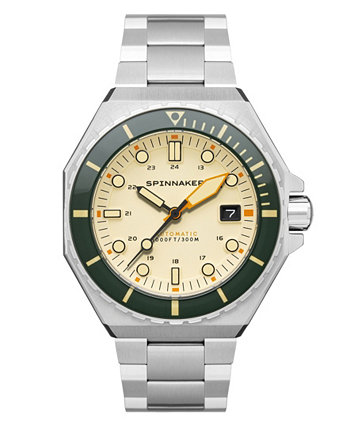Мужские часы Dumas Automatic Sahara с серебряным браслетом из цельной нержавеющей стали, 44 мм Spinnaker