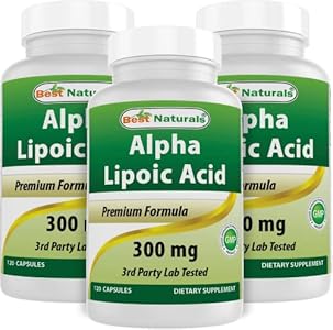 Best Naturals Alpha Lipoic Acid 300 mg 120 Capsules (120 Count (Pack of 3)) Best Naturals