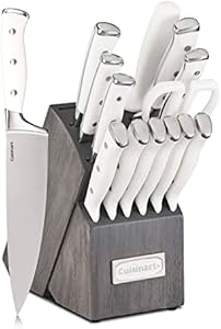 Cuisinart 15-Piece Knife Set with Block, High Carbon Stainless Steel, Forged Triple Rivet, Black/Black C77BTR-15PBK Cuisinart