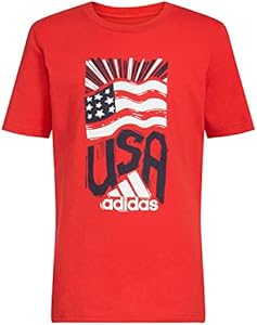 adidas Boys' Short Sleeve Cotton USA Graphic T-Shirt Adidas