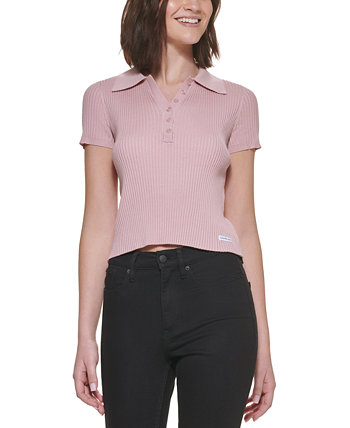 Рубашка поло в рубчик Petite с короткими рукавами Calvin Klein