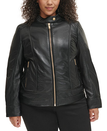 Женское кожаное пальто больших размеров со стегаными плечами, созданное для Macy's GUESS
