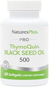 Natures Plus PRO ThymoQuin Black Seed Oil 500 mg - 60 Softgels - Full-Spectrum, Cold-Pressed Oil - Gluten Free - 60 Servings Natures Plus