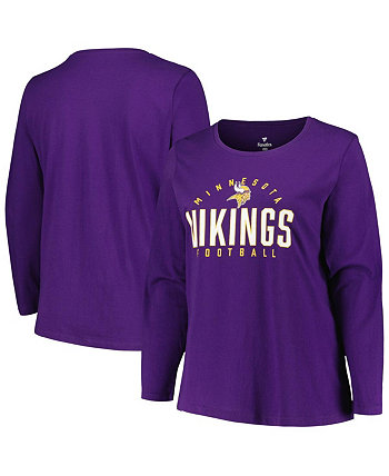 Женская фиолетовая футболка с длинным рукавом Minnesota Vikings размера плюс Fanatics