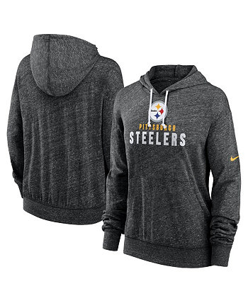 Женский черный пуловер с капюшоном Pittsburgh Steelers большого размера в винтажном стиле для спортзала Nike