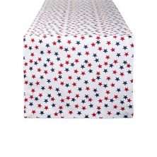 72&#34; Red and Blue Americana Stars Printed Rectangular Table Runner Contemporary Home Living