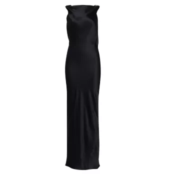 Pierre Silk Satin Cowl Back Gown The Bar