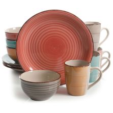 Gibson Home 12 Piece Pastel Stoneware Dinnerware Set in Assorted Colors Gibson Home
