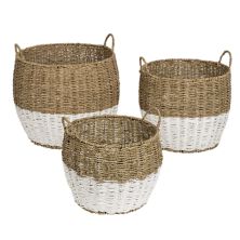 Honey-Can-Do Set of 3 Nesting Round Seagrass Storage Basket Set Honey-Can-Do