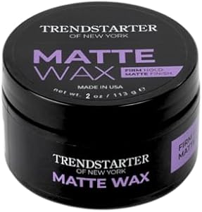 TRENDSTARTER - Men's Firm Hold Travel-Size Pomade (2oz) - Matte Finish, Water-Based, Flake-Free Styling Wax for All Hair Types TRENDSTARTER