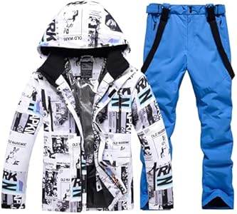 RIUIYELE Men's Ski Jacket and Pants Set Insulated Waterproof Snowsuits Winter Warm Outdoor Skiing Snowboard Jackets for Men RIUIYELE