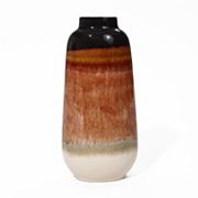 LuxenHome Earth Tones 15.4-inch Tall Round Stoneware Vase Luxen Home