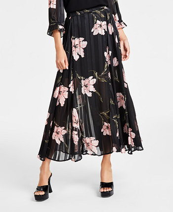 Женская плиссированная макси-юбка с цветочным принтом CeCe