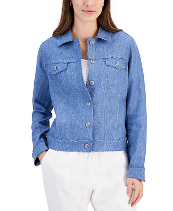Женская куртка из 100% льна, созданная для Macy's Charter Club