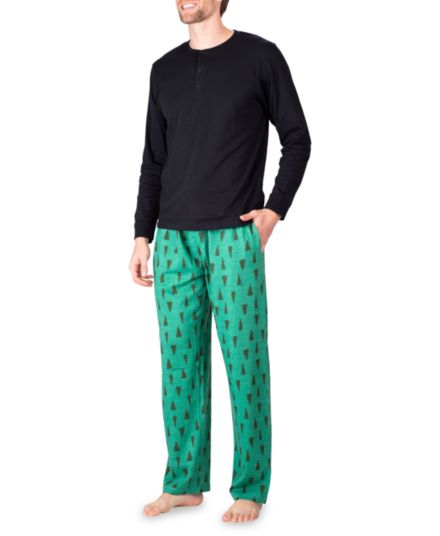 ​2-компонентная футболка Henley &amp; Пижамный комплект Evergreen Tree Pants SLEEPHERO