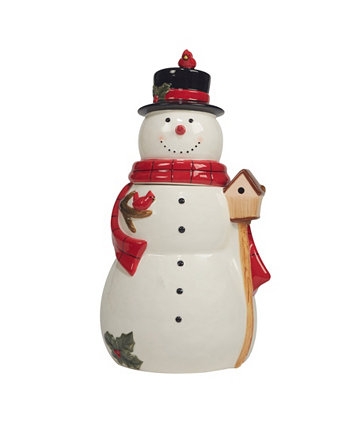 Баночка для печенья "Радость Рождества" в виде 3-D снеговика Certified International
