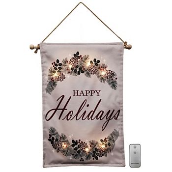 LumaBase Happy Holidays LED Banner Wall Decor LumaBase