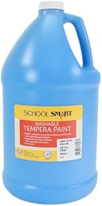 School Smart Washable Tempera Paint, Light Blue, 1 Gallon Bottle School Smart