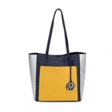 MKF Collection Leah Vegan Leather color-block Women’s Tote Bag by Mia K MKF Collection