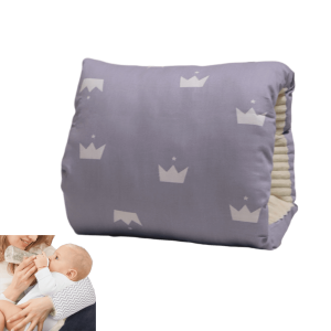 Hidetex Breastfeeding Pillows Cotton Nursing Arm Pillow Skin-Friendly Feeding Pillow Mini Arm Pillow for Breastfeeding Washable Nursing Pillow for Bottle Feeding(Grey Crown) Hidetex