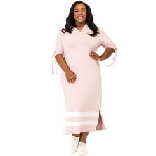 Poetic Justice Plus Size Curvy Women's Cut Out Tie-Sleeve Hoodie Maxi Dress Poetic Justice