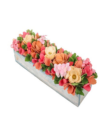 16” Spring Multicolor Floral Window Box National Tree Company