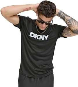 DKNY Men's Short Sleeve Quick Dry 40+ Protection UPF Active Top DKNY