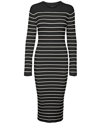 Women's Striped Ribbed Sweater Dress VERO MODA