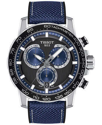 Мужские швейцарские часы с хронографом Supersport с синим текстильным ремешком 40 мм Tissot