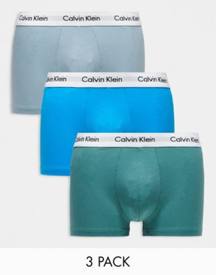 Calvin Klein Plus Modern Cotton 3-pack low rise stretch trunks in multi Calvin Klein