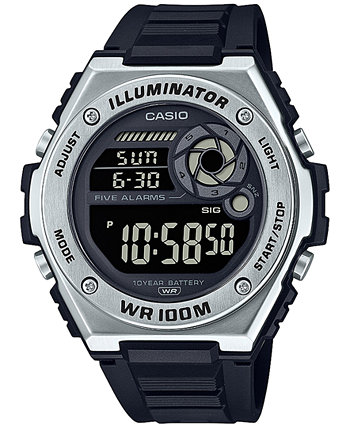 Мужские цифровые часы с черным полимерным ремешком 51 мм Casio