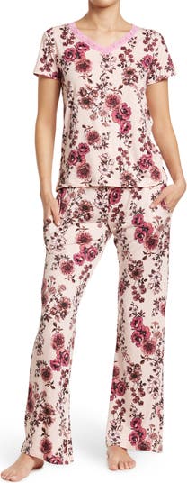 Футболка и брюки с цветочным принтом, пижамный комплект из двух предметов Nanette Lepore