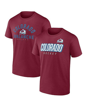Мужской комплект из двух футболок с надписью Colorado Avalanche бордового цвета Fanatics