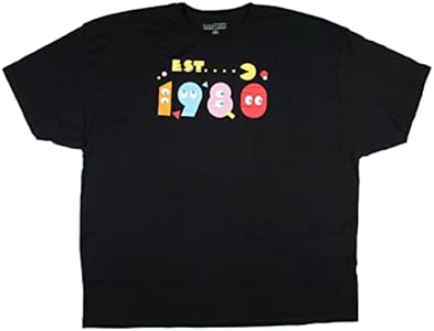 Pac-Man Men's Established 1980 Retro Big and Tall Graphic Print T-Shirt Seven Times Six