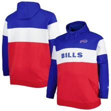 Мужской флисовый пуловер с капюшоном New Era Red Buffalo Bills Big & Tall Current Team с цветными блоками New Era