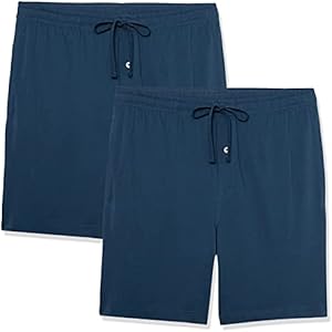 Amazon Essentials Men's 7" Cotton Knit Pajama Shorts, Pack of 2 Amazon Essentials