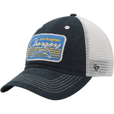 Men's '47 Black/Natural Los Angeles Chargers  Five Point Trucker Clean Up Adjustable Hat Unbranded