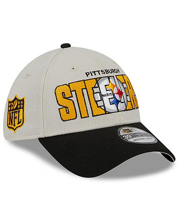 Men's Stone/Black Pittsburgh Steelers 2023 NFL Draft 39THIRTY Flex Hat New Era