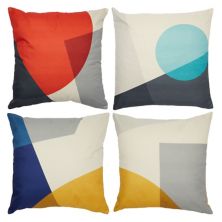 Set Of 4 Soft Throw Pillow Covers Geometric Pattern Sofa Cushion Cases 18x18 &#34; Okuna Outpost