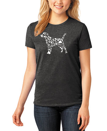 Женская футболка Premium Blend с принтом собачьей лапы Word Art LA Pop Art