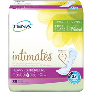 Essity HMS North America Inc Bladder Control Pad TENA Intimates Heavy Long 15 Inch Length Heavy Absorbency Dry-Fast Core One Size Fits Most Female Disposable Bag of 39 Tena