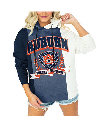 Women's Navy Auburn Tigers Hall of Fame Colorblock Pullover Hoodie Gameday Couture