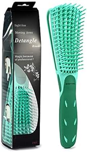 BESTOOL Detangling Brush, Detangler Brush for Natural Black/ Curly Hair Afro 3/4abc Texture, Faster n Easier Detangle Wet or Dry Hair with No Pain (Black) BESTOOL