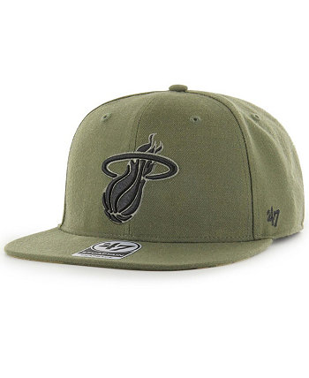 Мужская оливковая кепка с камуфляжным принтом Miami Heat Ballpark Captain Snapback '47 Brand