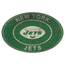 Овальный настенный знак New York Jets Heritage Fan Creations