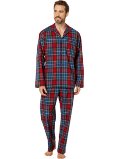 Пижамный топ с длинными рукавами и пижамные брюки со складками Ralph Lauren